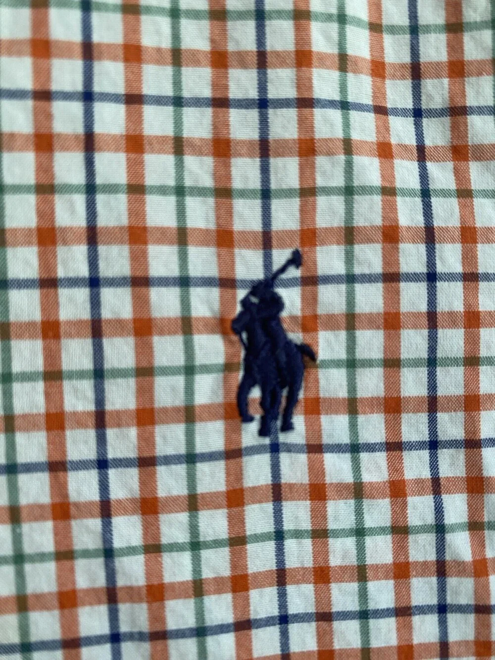 Ralph Lauren Boys Orange Multicolor Check Button Down L 14-16